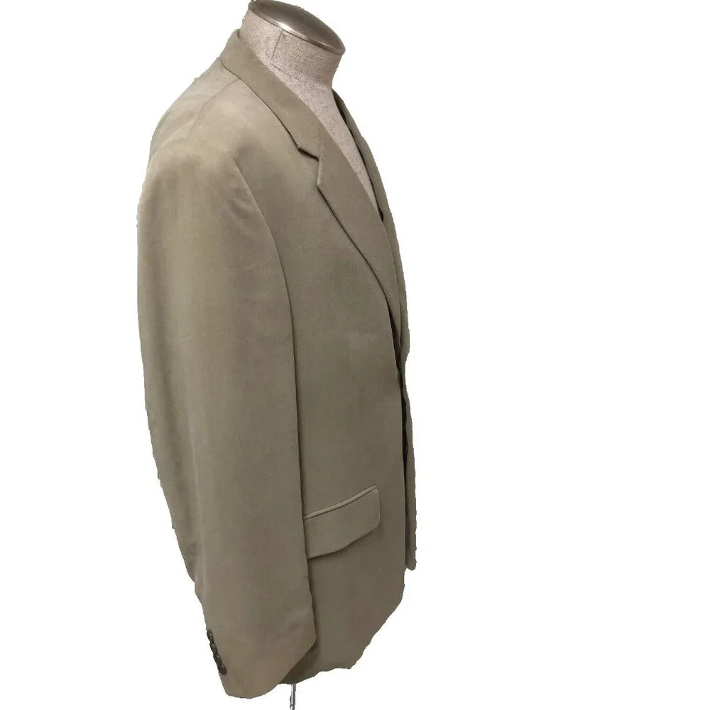 Alfani Blazer Sport Coat Men‎ 42R Tan Tencel NWOT Single Ventless Office Career